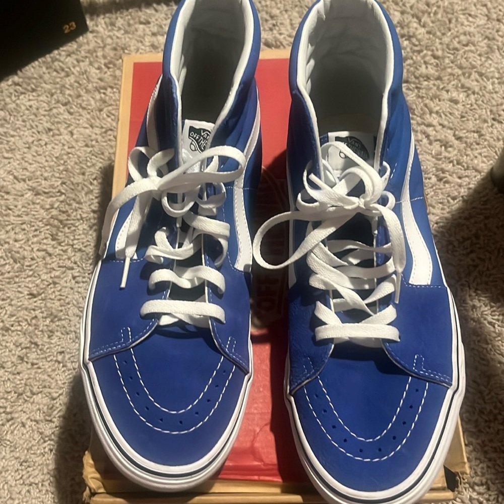Blue hightop Vans